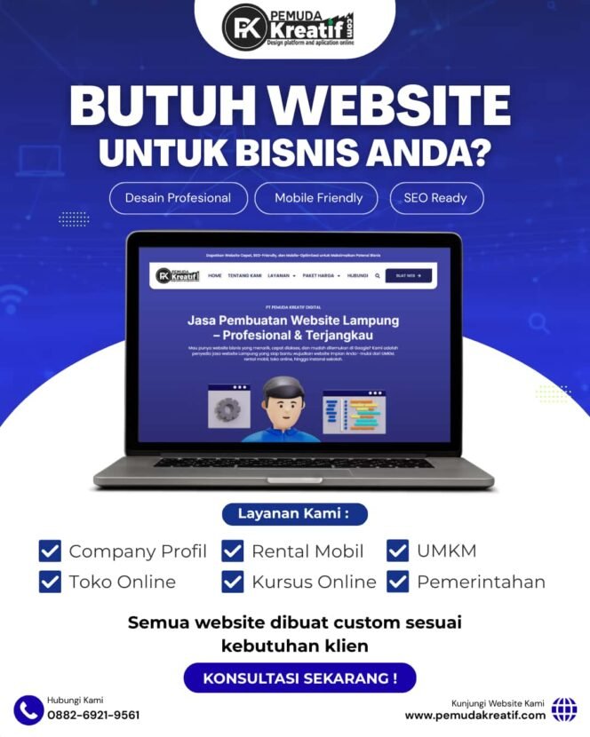 
					Digitalisasi UMKM Lampung: Website Profesional Jadi Kunci Daya Saing Bisnis Lokal